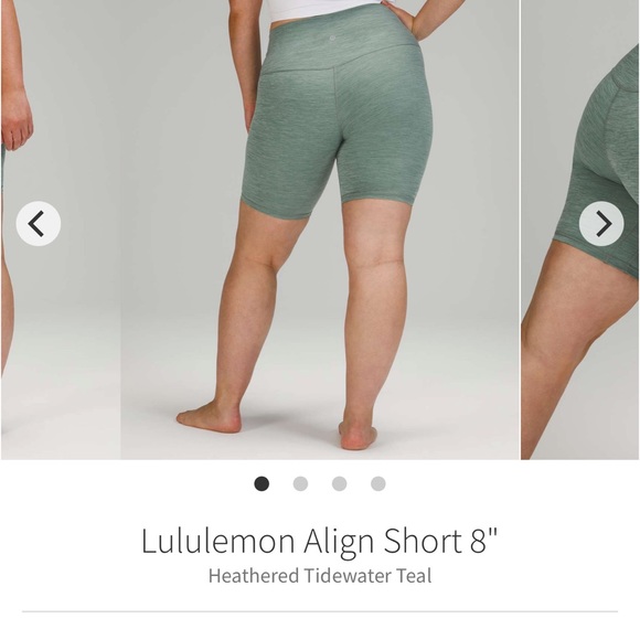 Align shorts 8" size 4 in heathered tidewater teal - Picture 4 of 4